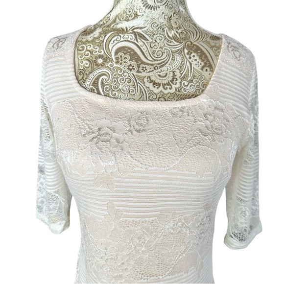 Sexy Floral Lace Dress Wedding Retro Cottage Romantic Stretchy Bodycon Medium - Picture 3 of 6